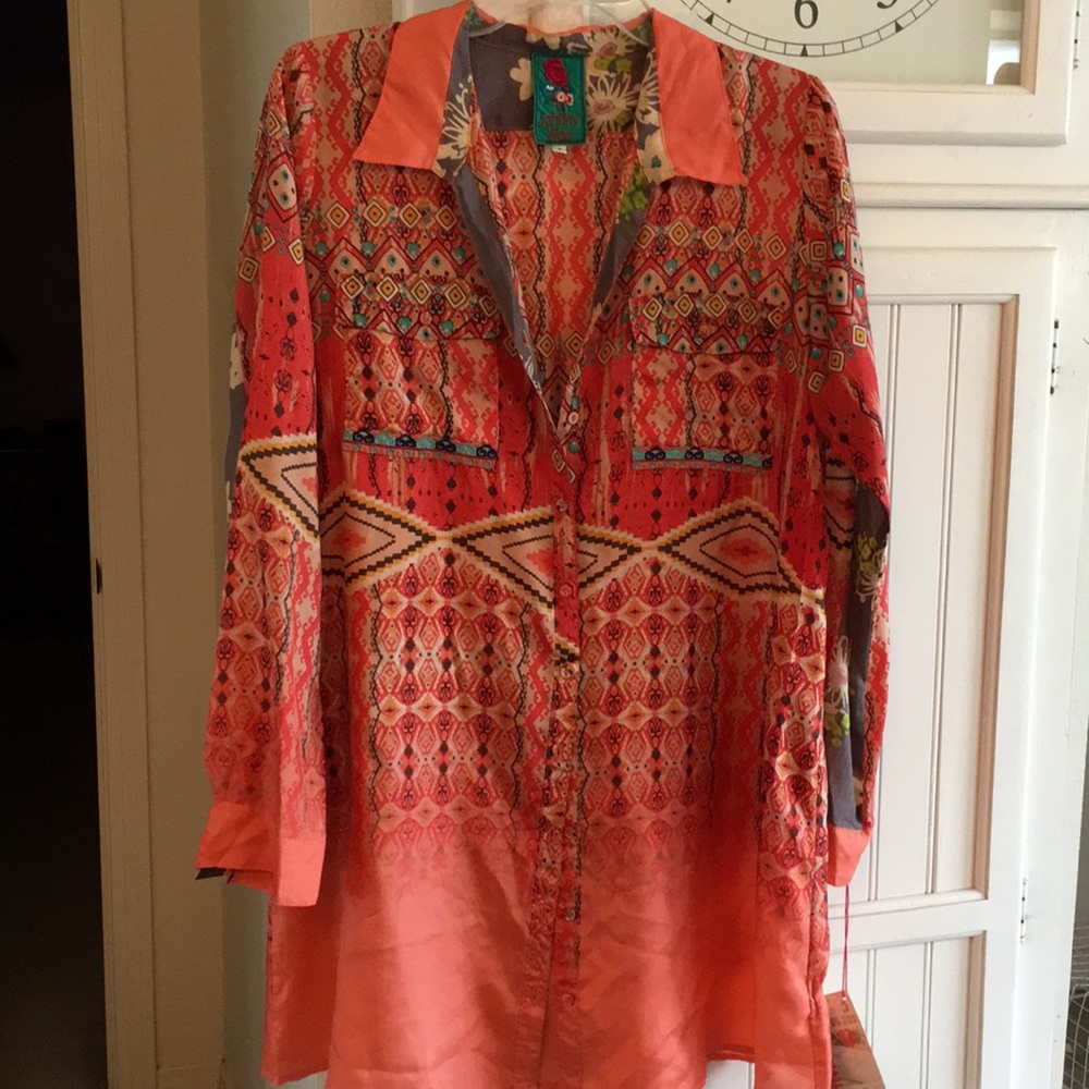 Johnny was silk woman shirt